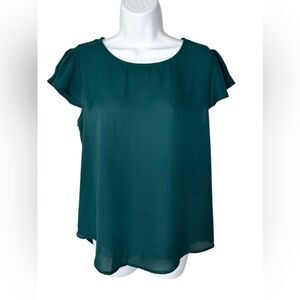 Papermoon Mixed Media Flutter Sleeve Top NWT